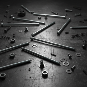 Vis à tête fendue en acier au carbone métrique zingué à double extrémité de qualité industrielle PDC, classe 4.8 6.8, pour fixation du bois - Product Image 1
