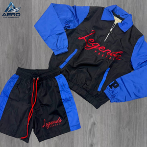 Latest Fully Custom logo High Quality Streetwear Outerwear <b>Set</b> Men's New Design Waterproof Shorts Jacket Windbreaker Shorts <b>Sets</b> - Product Image 6