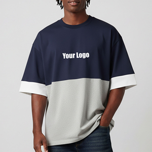 Camisetas Casuales al por Mayor para Hombre, 100% Algodón, Corte Holgado, con Logotipo Impreso Digital Personalizado, Color Sólido, Tejido Jersey Transpirable - Product Image 2