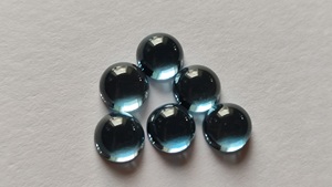 Lote al por mayor de gemas sueltas de topacio azul de Londres natural, cabujón redondo liso de 8 mm de calidad AAA - Product Image 4