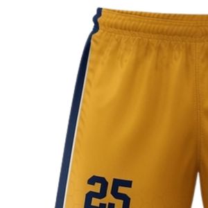 Pantalones Cortos de Lacrosse Unisex en Dorado y Azul Marino, de Poliéster, Ajuste Atlético, Ligeros, Uniformes Deportivos, Ropa para Entrenamiento y Partidos de Equipo - Product Image 4