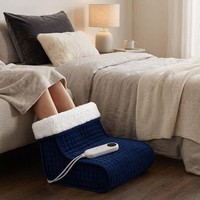 Coussin chauffant en velours cristal et laine d'agneau Sherpa avec contrôleur LED détachable, 3 niveaux de chaleur réglables et minuterie OEM/ODM