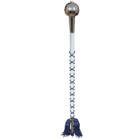 Masse de tambour-major sur mesure de haute qualité en cuivre et acier inoxydable, avec logo couleur personnalisé, votre nom et volutes supérieures et inférieures