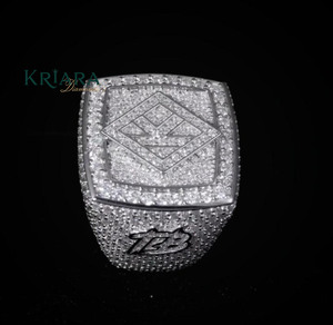 Anillo de cóctel de moissanita para hombre, plata 925, oro de 18K, engaste pavé geométrico, estilo hip-hop, joyería para uso diario - Product Image 2