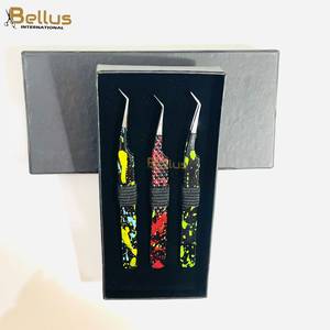 Pinzas para Pestañas de Calidad Profesional, Coloridas, Punta Suave, Acero Inoxidable 45 °   90 °   Herramienta de Extensión - Product Image 6