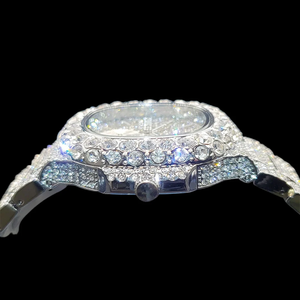 Reloj Deportivo de Lujo Unisex de 41 mm, Acero Inoxidable, Cristal de Zafiro, Caja Cuadrada de Aleación, Correa de Moissanita, Movimiento de Cuarzo, 10 Bar - Product Image 4