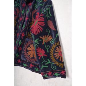 Chaqueta de Terciopelo Bordada a Mano con Estampado Floral, Cuello Mao, Manga Larga, Abrigo de Otoño para Mujer - Product Image 3