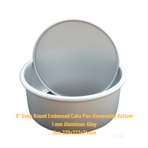 Moule à gâteau rond gaufré de 9 pouces de profondeur avec fond amovible pour la cuisson de gâteaux de mariage/anniversaire/Noël, ensemble de moules à gâteau ronds avec base amovible - Product Image 2