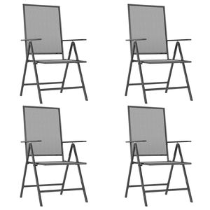 ชุดรับประทานอาหารเหล็กแอนทราไซต์5ชิ้นชุดเฟอร์นิเจอร์กลางแจ้งทนทาน - Product Image 4