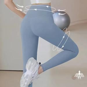 Pantalones de yoga sin costuras de cintura alta personalizados al por mayor, de gran venta, para mujer, mallas deportivas para gimnasio, control de abdomen, fitness y running - Product Image 6