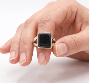 Bague unisexe en argent sterling 925 massif, pierre précieuse hématite naturelle Memoria Jewels, faite à la main, certifiée IGI, pour les fêtes - Product Image 6