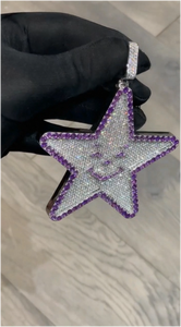 จี้ห้อยคอฮิปฮอปแบบกำหนดเอง เงินแท้ 925 ประดับเพชรโมอิสซาไนต์ทรงกลมเจียระไนแบบเหลี่ยม ดีไซน์รูปดาว สำหรับทั้งชายและหญิง - Product Image 4