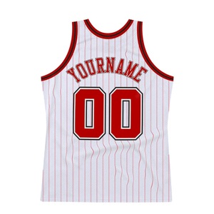 Camiseta de Baloncesto Premium Blanca con Rayas Rojas, Malla Transpirable, Impresión por Transferencia de Calor, Nombre y Número del Equipo Personalizados, Ropa Unisex para Adultos - Product Image 5
