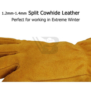 Guantes de Trabajo de Soldadura de Cuero de Doble Capa de Alta Calidad, Guantes de Seguridad Multiusos de Cuero para Hombre y Mujer, MOQ Bajo - Product Image 5