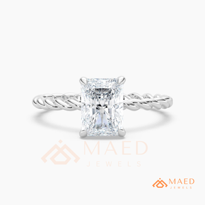 Bague de fiançailles en argent sterling 925 avec moissanite taille radiant, diamant de laboratoire, bijoux de mariée pour femme, luxe USA - Product Image 5