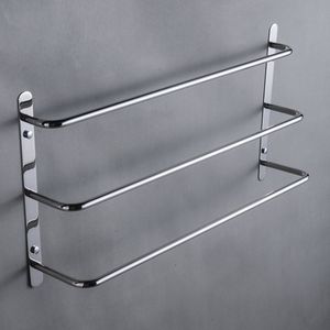 Portasciugamani a 3 livelli sfalsati in acciaio inossidabile 304 lucidato a mano, accessorio multifunzionale da parete per bagno - Product Image 5