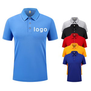 เสื้อโปโลแขนสั้นสีพื้นสำหรับผู้ชาย พิมพ์ลายโลโก้ด้วยเทคนิคฮีททรานเฟอร์ เนื้อผ้าปิเก้ระบายอากาศ สไตล์ลำลอง - Product Image 4