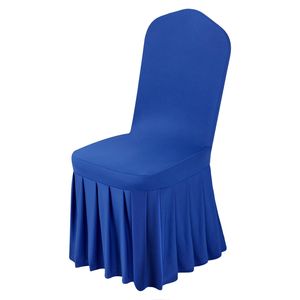 30 Pezzi Coprisedia Elasticizzati Blu in Poliestere e Spandex, Coperture per Sedie con Fronte Piatto per Matrimoni, Feste, Cene o Banchetti - Product Image 1
