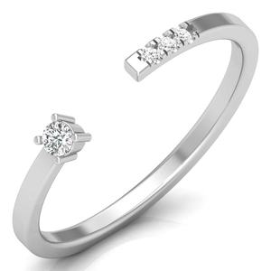 Bague de mode empilable ouverte en or jaune véritable 18 carats nouveau cadeau d'anniversaire de mariage minimaliste à la mode pour les fêtes diamant en or massif - Product Image 3