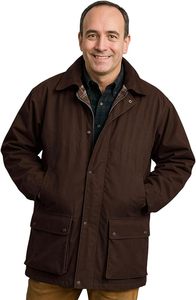 Chaqueta Camisa de Lona y Cuero Beige para Hombre Trex Export, Cuello Alto, Cierre de Botón, Estilo Casual, Corte Regular, Ropa de Invierno - Product Image 1
