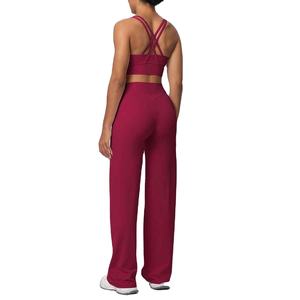 Soutien-gorge de sport sans couture, respirant, écologique, léger, à maintien élevé, avec logo cristallin sur le devant, couleur unie, pour le yoga - Product Image 2