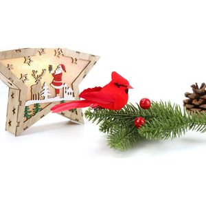 Set di 12 Mini Uccelli Cardinali Artificiali Rossi per Decorazioni Natalizie, Ghirlande e Ornamenti per Albero di Natale - Product Image 6