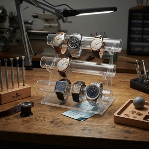 Clear Acrylic Modern Watch <b>Display</b> Stand Professional Wristwatch Holder Retail Jewellery for Counter Organizer Rack - Product Image 3