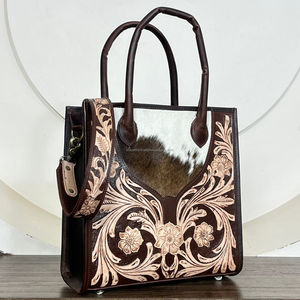 Nouveaux sacs fourre-tout pour femmes en cuir de vachette à poils, faits à la main, de haute qualité, sacs à bandoulière avec poignée supérieure, sacs de voyage avec sangle réglable - Product Image 4