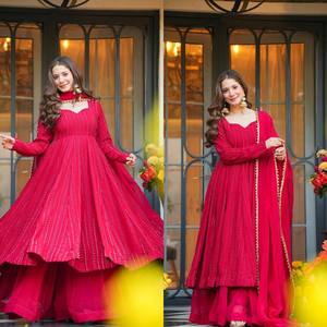 Vestido Anarkali y Salwar Kameez de Seda Fandy Transpirable para Mujer, Ideal para Bodas y Fiestas de Diwali, con Secado Rápido, Moderno - Product Image 6