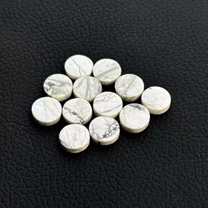 Cabochon rond plat en howlite blanche naturelle de 10 mm, qualité AAA, pierre précieuse en vrac, taille personnalisée disponible en gros sur le site de vente en ligne - Product Image 1