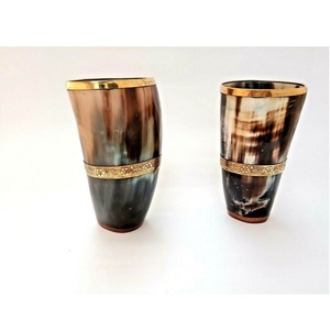 Natural Horn Glass Mini Glasses Buffalo Horn Made Viking Style Polished Portable Drinking Horn design - Product Image 5