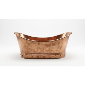 Bañera Moderna Ecológica de Cobre Sólido, Diseño Martillado Hecho a Mano, Bañera Independiente para Proyectos de Baños de Lujo - Product Image 1