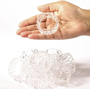 Anneaux de serviette en acrylique, forme ronde, design moderne pour la décoration de table de mariage, accessoire à prix abordable - Product Image 1
