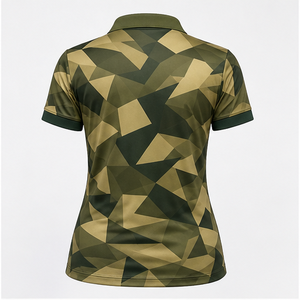 Polo Personalizado para Mujer, Color Verde Oliva, Camuflaje Geométrico, Secado Rápido, Transpirable, Manga Corta, Uniforme de Golf para Exteriores, WPS-0794 - Product Image 2