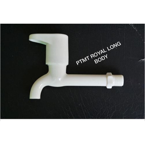 Robinet de lavabo PTMT Royal Long, en plastique, monotrou, à poser sur le comptoir, blanc, design moderne et minimaliste, par le fournisseur - Product Image 1