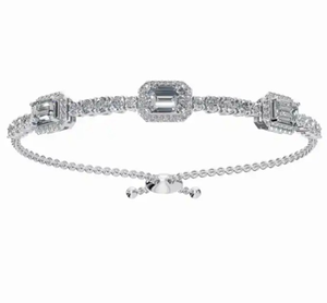 Emerald Echo Diamond <b>Adjustable</b> <b>Bracelet</b> 4.003 Carats 87 Stones 9k 14k 18k Yellow Rose White Gold Luxury Emerald Cut 87 Pcs - Product Image 6