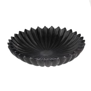 Bol décoratif en forme de fleur de lotus noir, fait main, design floral, bol à fruits décoratif, centre de table pour la décoration de la maison - Product Image 3
