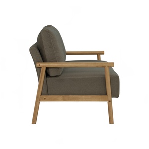 Canapé d'extérieur moderne trois places avec structure en bois et coussins, mobilier de jardin pour villa, patio, hôtel - Product Image 3