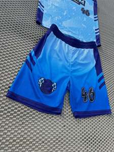 Ensemble de maillot de basket Rexfit Made Storm sublimé bleu 46 pour garçons, séchage rapide, sans manches, col en V, vêtements de sport toutes saisons - Product Image 4
