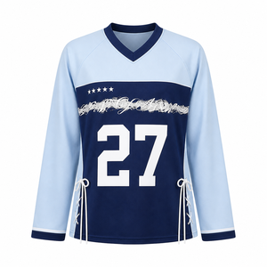 Camiseta Deportiva Oversize de Manga Larga para Mujer, Estilo Fútbol Americano, Y2K Streetwear, Venta al Por Mayor, OEM ODM - Product Image 3
