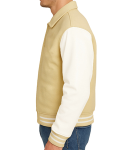 Chaqueta Varsity Personalizada para Hombre, Chaqueta Bomber de Béisbol Premium con Cuerpo de Lana, Mangas de Cuero, Parches Bordados, para Invierno - Product Image 2