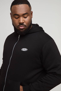 Sudadera con Capucha para Hombre, Gruesa, con Cierre, Corte Regular, Forro Polar, con Estampado Bordado, 100% Algodón, Transpirable, para Invierno - Product Image 3