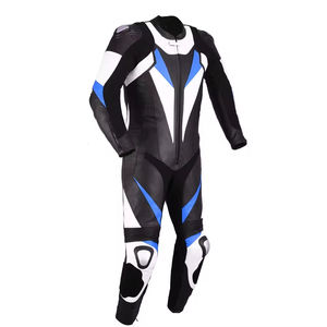 Nouvelle arrivée, combinaison de moto pour homme sur mesure, cuir véritable, imperméable, respirant, noir et bleu, logo personnalisé, vente chaude - Product Image 3