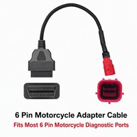 Cable Adaptador de Diagnóstico para Motocicleta OBD2, Conector Hembra de 16 Pines a Conector de 6 Pines para Lector de Códigos, 12V 24V, Venta en Paquete OBD2