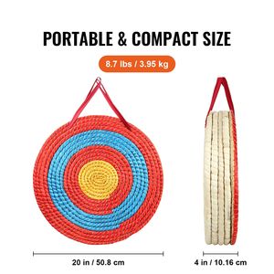 Cible de tir à l'arc traditionnelle en paille solide à 5 couches de 20 pouces, fabriquée à la main pour le tir à l'arc et à la flèche, cibles et accessoires de qualité supérieure - Product Image 2