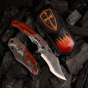 High Quality Handmade DIY OEM 67 Layers Forged Pattern Pocket Folding <b>Knife</b> <b>Bone</b> <b>Handle</b> Daily Outdoor Survival EDC - Product Image 5
