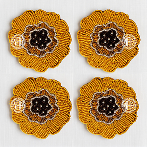 Ensemble de sous-verres perlés en forme de bouteille de champagne, vert et jaune, pour la décoration de table de bar et les célébrations, compatibles avec tasses à café, thé, mugs et verres, vente en gros - Product Image 5