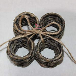 Juego de Anillos para Servilletas de Jacinto de Agua y Seagrass Tejidos a Mano, Decoración de Mesa Bohemia Ecológica, Cocina, Vietnam Artex Dong Thap - Product Image 6