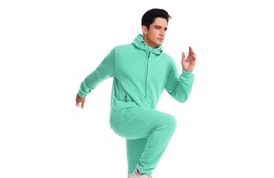 Survêtement à capuche vert menthe pour homme, couleur unie, coupe décontractée, 100 % coton respirant, coupe régulière, style automne - Product Image 6
