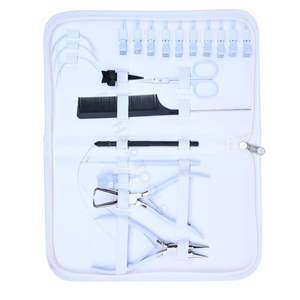Kit d'outils de pose d'extensions capillaires en acier inoxydable blanc de qualité supérieure avec pinces à micro-perles pour sertissage et retrait, pour usage professionnel en salon et commercial - Product Image 6
